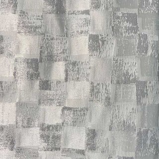 Enchanting Patchwork Luxury Jacquard Pearly Grey Geometric Curtain 6