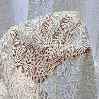 Magical Leaves Ivory White Lace Net Curtains