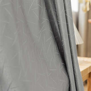 Metallic Fusion Luxury Jacquard Silver Grey Blackout Curtain 2