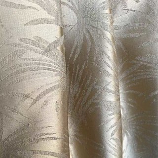 Tropicana Palm Leaf Luxury Cream Gold Blackout Curtains 1