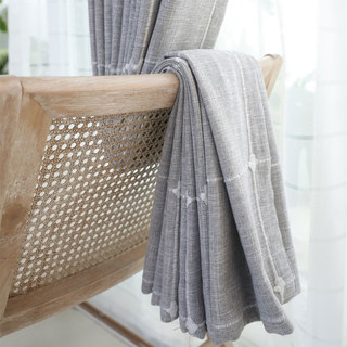 Pane Perfection Linen Style Grey Check Curtains 4