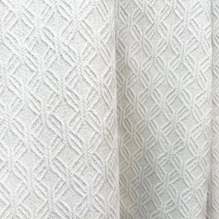 Diamond Patchwork Geometric Chenille Cream Off White Blackout Curtain