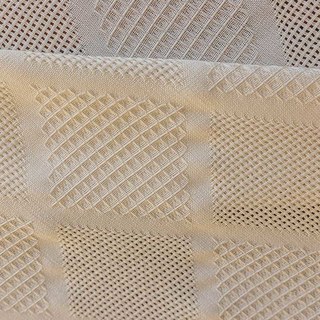 Diamond Screen Oatmeal Geometric Linen Style Voile Curtain 5
