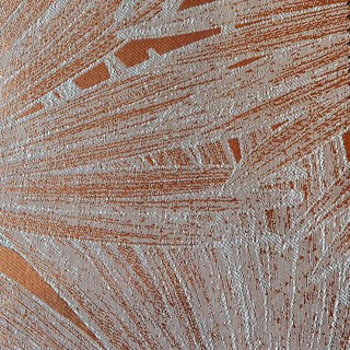 Fan Palm Leaves Luxury Jacquard Terracotta Burnt Orange Blackout Curtain 3