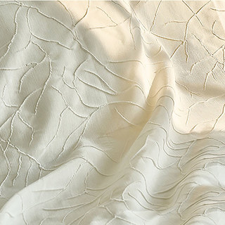 Nature's Melodies Branches & Leaves Ivory Cream Voile Curtain