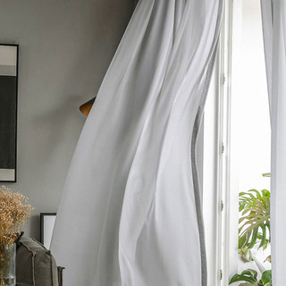 Soft Breeze Grey Chiffon Sheer Voile Curtain 3