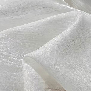 Winds in Willow Ivory White Shimmering Crinkle Crushed Voile Curtain 3