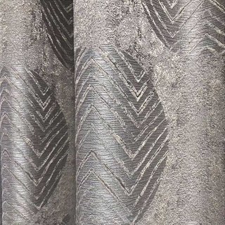 Leaf Dance Luxury Jacquard Silver Grey Curtains