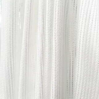 Moonstone Ivory White Textured Striped Voile Curtain 7