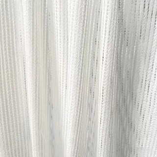 Moonstone Ivory White Textured Striped Voile Curtain 8