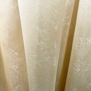 Shimmering Leaves Champagne Gold Voile Curtain 4