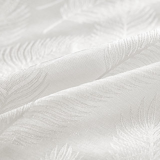 Feathered Fantasy Ivory White Shimmering Voile Curtain 1