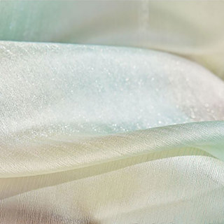 Paris Cascade Shimmering Green Lilac Gold Ombre Voile Curtain