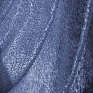 Paris Cascade Shimmering Striped Blue Voile Curtain 2