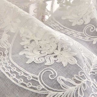 Royal Embroidered White Voile Curtain 6