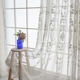 Royal Embroidered White Voile Curtain 2