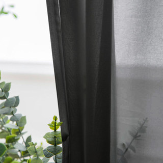 Soft Breeze Black Chiffon Voile Curtain 1