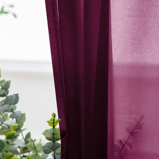 Soft Breeze Burgundy Wine Red Chiffon Voile Curtain 1