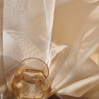 Sand Dune Textured Shimmering Champagne Gold Voile Curtain 2