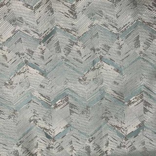 Zigzag Symphony Chevron Duck Egg Blue Faux Silk Modern Geometric Curtains 7