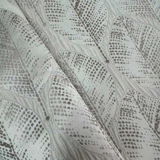 Leaf Dance Luxury Jacquard Cream and Brown Floral Curtains 2