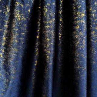 Golden Nebula Luxury Jacquard Dark Blue Curtains with Gold Glitters 3