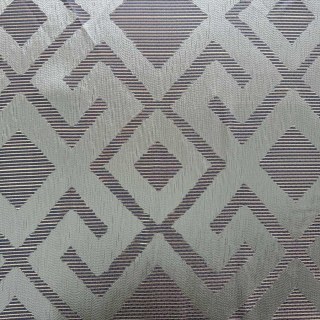 Luxe Labyrinth Silver and Blue Geometric Curtains 5