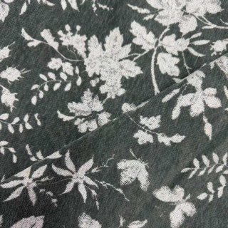 Midsummer Night Dark Olive Green Floral Chenille Curtains 4