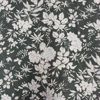 Midsummer Night Dark Olive Green Floral Chenille Curtains 6