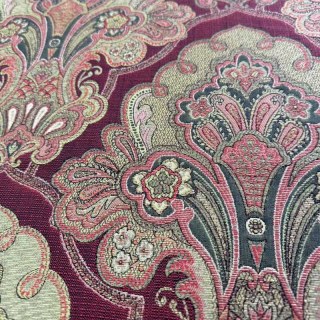 Regal Elegance Burgundy Wine Red Damask Curtain 2