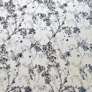 Starlit Bloom Luxury Jacquard Silver & Blue Floral Curtains 6