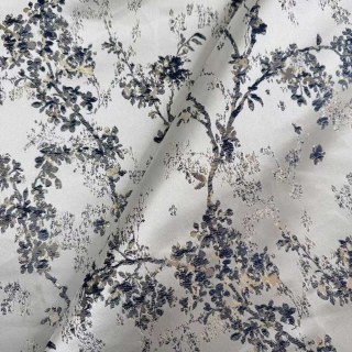 Starlit Bloom Luxury Jacquard Silver & Blue Floral Curtains 3