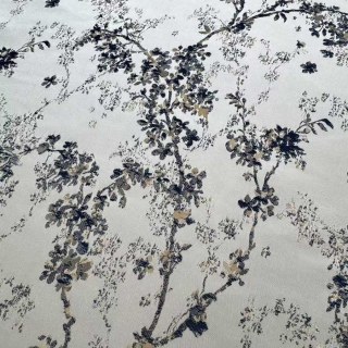 Starlit Bloom Luxury Jacquard Silver & Blue Floral Curtains 4