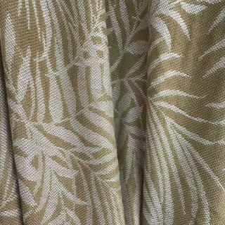 Tropical Breeze Jacquard Olive Green Linen Style Sheer Curtain 3