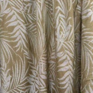 Tropical Breeze Jacquard Olive Green Linen Style Sheer Curtain 2