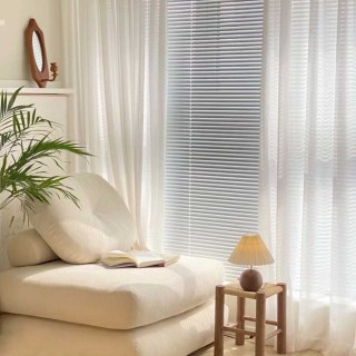 Whisper Wave Shimmering White Mesh Net Voile Curtains