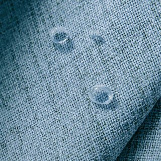 Endless Summer Waterproof Baby Blue Linen Style Outdoor Voile Curtain