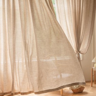Endless Summer Waterproof Cream Oatmeal Linen Style Outdoor Voile Curtain 3