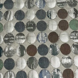 Cosmic Mosaic Multicolor Green Brown Silver Dotted Curtains