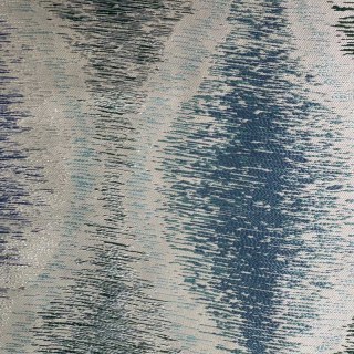 Ikat Ripples Blue and Teal Ogee Geometric Curtains 4