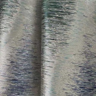 Ikat Ripples Blue and Teal Ogee Geometric Curtains 3