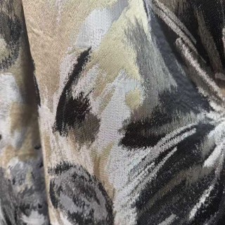 Noir Petals Black and Cream Abstract Floral Curtains 5