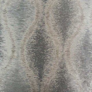 Ikat Ripples Gray and Cream Ogee Geometric Curtains with Silver Details