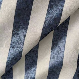 Leopard Lane Navy Blue Striped Animal Print Curtain 5