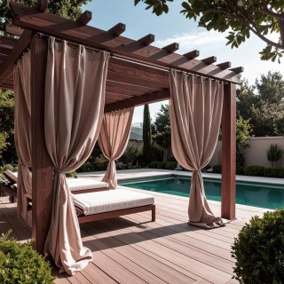 Malibu Waterproof Blackout Twill Taupe Mocha Outdoor Curtain
