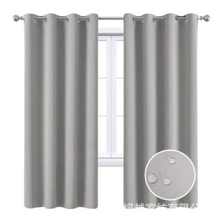 Malibu Waterproof Triple Weave Twill Blackout Light Grey Outdoor Curtain 2