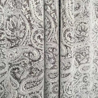 Midnight Paisley Dark Brown Floral Chenille Curtain 4