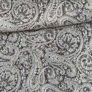 Midnight Paisley Dark Brown Floral Chenille Curtain 5