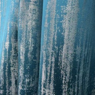 Rustic Rainfall Abstract Textured Teal Curtains 3
