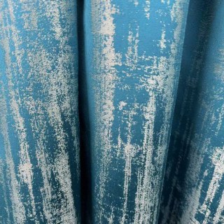 Rustic Rainfall Abstract Textured Teal Curtains 2